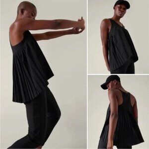 Athleta Sojourn Pleated Back Tank~Black~Small~PERFECT